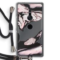 Roze stroom: Sony Xperia XZ2 Transparant Hoesje met koord