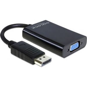 Delock 65439 Adapter DisplayPort 1.1 male > VGA female + Audio + Voeding zwart