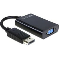 Delock 65439 Adapter DisplayPort 1.1 male > VGA female + Audio + Voeding zwart - thumbnail