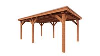 Trendhout Overkapping Siena 595x415 cm- Plat dak- Onbehandeld lariks Douglas hout- Trendhout
