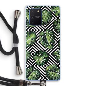 Geometrische jungle: Samsung Galaxy Note 10 Lite Transparant Hoesje met koord