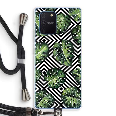 Geometrische jungle: Samsung Galaxy Note 10 Lite Transparant Hoesje met koord
