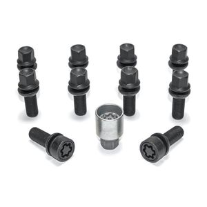 H&R Wielboutenset bolkonisch R13 M14x1.50 - Lengte 39mm - Zwart - 10 stuks (bv. Audi S5) - incl. wie HRB1453903SET