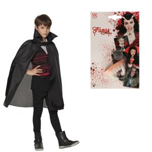 Halloween Dracula/vampier verkleed set - voor kinderen - cape en tanden - zwart