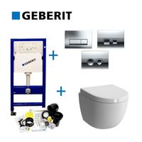 Geberit Up100 Toiletset 23 Megadump Zero Compact Met Bril En Drukplaat - thumbnail