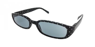 HIP Zonneleesbril zwart/wit stippen - +1.5