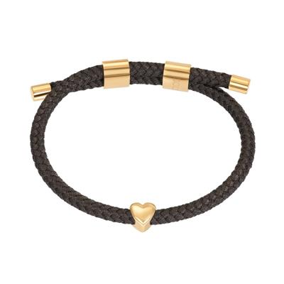 iXXXi Armband Cosy Heart Bruin | Goud