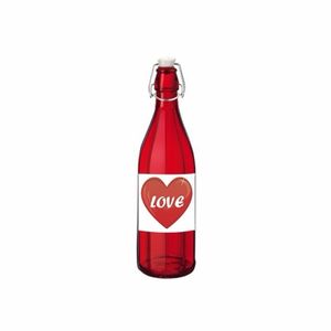 Liefdesdrank in glazen fles rood