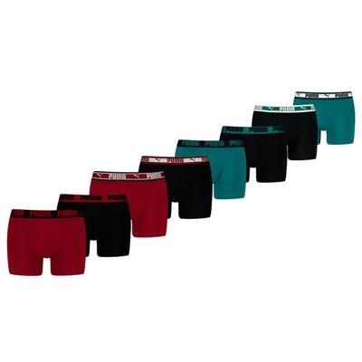Puma Boxershorts 8-pack Burgundy / Seagreen-XL