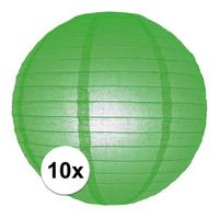 10x Bol lampionnen groene versiering van 25 cm