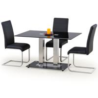 Glazen eettafel Walter 130 cm breed in zwart - thumbnail