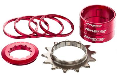 Reverse Single Speed conversie kit 13t Rood Reverse Single Speed conversie kit 13t Rood