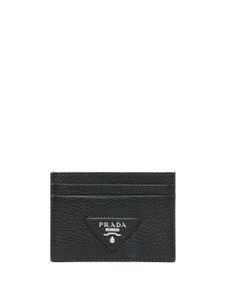 Prada porte-cartes à plaque logo - Noir