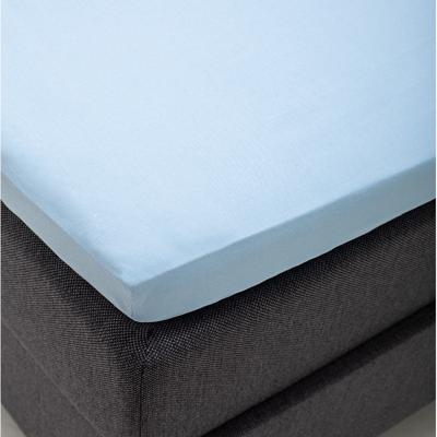 Topper Hoeslaken Katoen Blauw Effen 90x200 Cm Ademend Fresh And Co - Dekbed-Discounter.nl