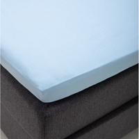 Topper Hoeslaken Katoen Blauw Effen 90x200 Cm Ademend Fresh And Co - Dekbed-Discounter.nl