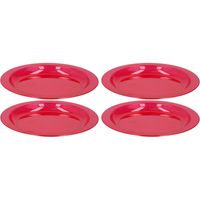 4x Rode plastic borden/bordjes 20 cm