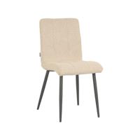 LABEL51 Eetkamerstoel Sam - Naturel - Boucle - Zwart Metalen Frame