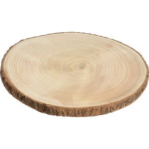 1x stuks houten decoratie boomschors boomschijven D25 cm