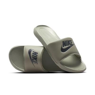 Nike Victori One Slippers Grijsgroen Zwart