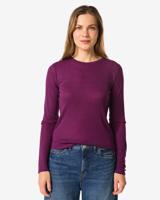 HEMA Damesshirt Lora Rib Donkerpaars (donkerpaars) HEMA Damesshirt Lora Rib Donkerpaars (donkerpaars)