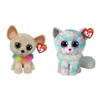 Ty - Knuffel - Beanie Boo's - Chewey Chihuahua & Opal Cat