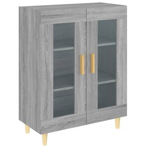 vidaXL Dressoir 69,5x34x90 cm bewerkt hout grijs sonoma eikenkleurig