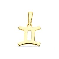 14k Geelgouden Hanger Sterrenbeeld Tweeling - Per Stuk