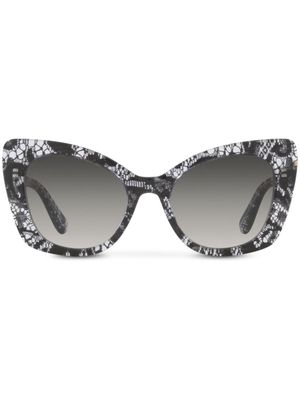Dolce & Gabbana Eyewear lunettes de soleil à monture papillon - Noir