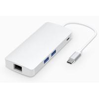 8 in 1 Hub Type-C HUB + USB-C / Type-C aan USB-C / Type-C & HDMI & SD & TF & 2 USB & VGA & Rj45-Adapter, voor Galaxy S9 & S9 PLUS & S8 & S8 PLUS & Opm