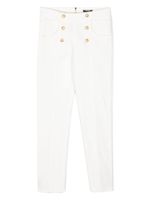 Balmain Kids embossed-button detail trousers - Blanc