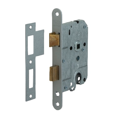 Nemef 1269 Deurslot | DM50mm | PC55mm | krukgat 8mm | voorplaat RVS 20x174mm afgerond | messing dag- en nachtschoot | DR 1+3/2+4 - 9126917533