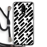 Zwarte vegen: OnePlus 7 Transparant Hoesje met koord