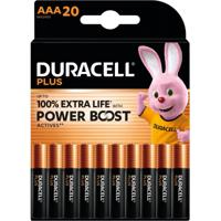 Duracell batterij Plus 100% AAA, blister van 20 stuks