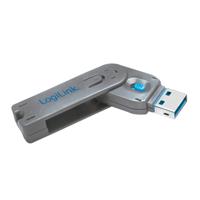 LogiLink USB PORT LOCK, 1 KEY USB-poortslot Zilver, Blauw Incl. 1 sleutel