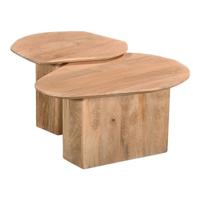 Giga Meubel - Salontafel Naturel - Set Van 2 - 70x60x35cm - Jinte - thumbnail