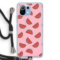 Watermeloen: Xiaomi Mi 11 Lite Transparant Hoesje met koord