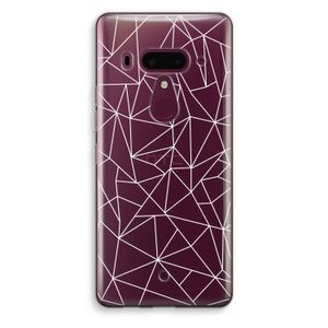 Geometrische lijnen wit: HTC U12+ Transparant Hoesje