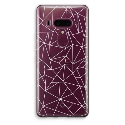 Geometrische lijnen wit: HTC U12+ Transparant Hoesje