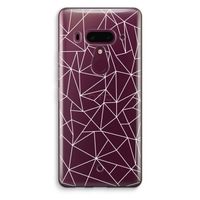 Geometrische lijnen wit: HTC U12+ Transparant Hoesje