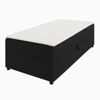 OP=OP Opberg Box Rechts 70 x 200 Velvet Antraciet/blauw - incl. Matras