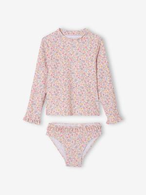 Anti-UV bikini voor meisjes lichtroze