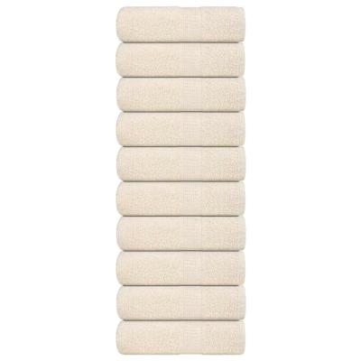 VidaXL Zeepdoekjes 10 st 30x30 cm 360 g/m² 100% katoen crèmekleurig