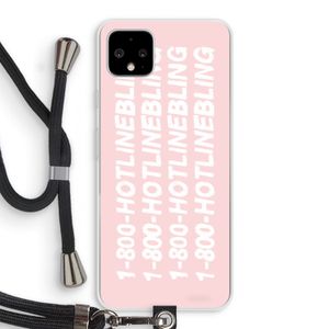 Hotline bling pink: Pixel 4 XL Transparant Hoesje met koord