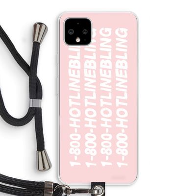 Hotline bling pink: Pixel 4 XL Transparant Hoesje met koord