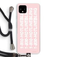 Hotline bling pink: Pixel 4 XL Transparant Hoesje met koord Hotline bling pink: Pixel 4 XL Transparant Hoesje met koord