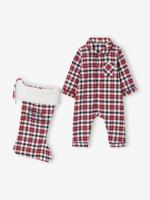 Geruit babypakje + sokken rood