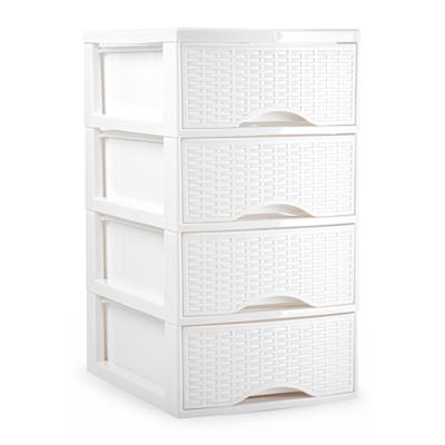 Ladeblokje/bureau organizer met 4x lades - wit - L24 x B18 x H34 cm - plastic Ladeblokje/bureau organizer met 4x lades - wit - L24 x B18 x H34 cm - plastic