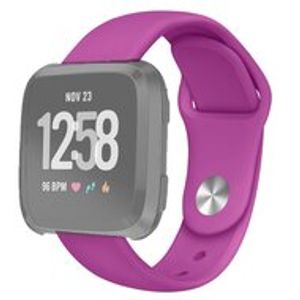 Fitbit Versa 1 / 2 & Lite siliconen bandje - Maat: Large - Paars