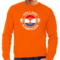 Oranje sweater / trui Holland / Nederland supporter Holland kampioen met beker EK/ WK voor heren