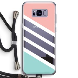 Strepen pastel: Samsung Galaxy S8 Plus Transparant Hoesje met koord